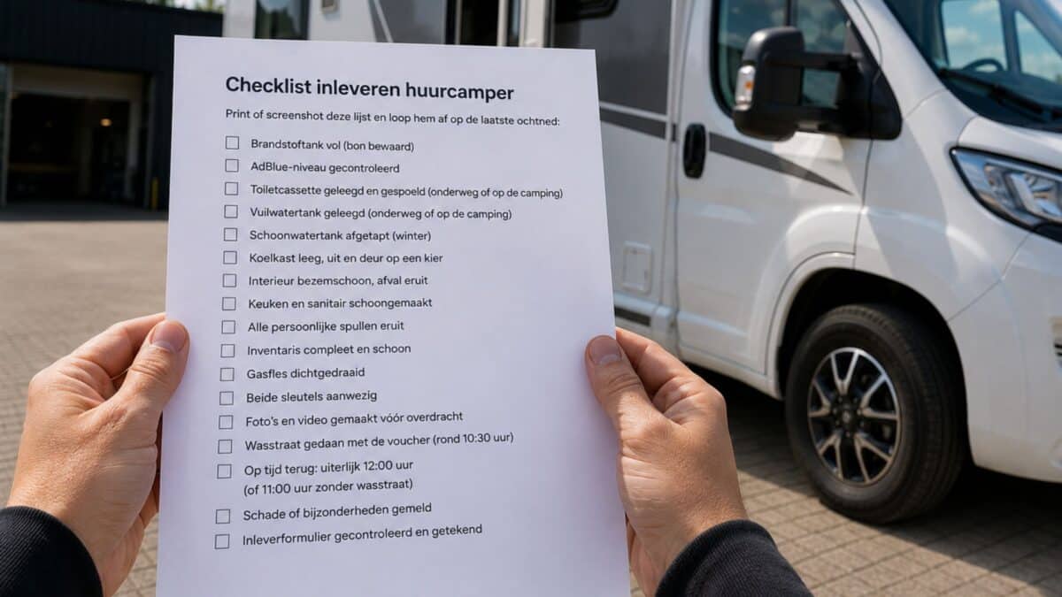 Checkliste f&uuml;r die R&uuml;ckgabe eines Wohnmobils